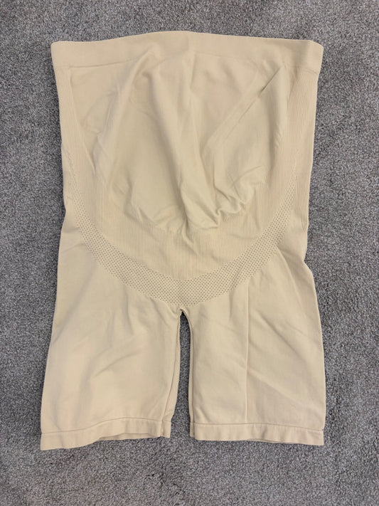 Franato Maternity Shapewear Seamless Pregnancy High Waist Shorts, Beige, Size L, Maternity L (12-14)