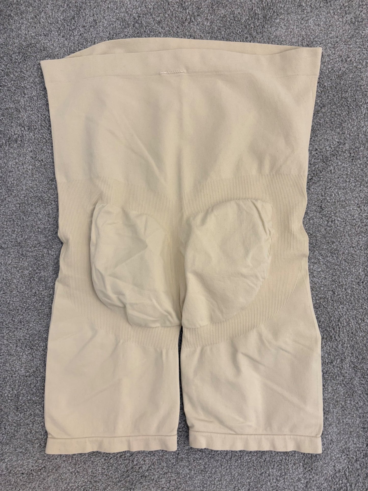 Franato Maternity Shapewear Seamless Pregnancy High Waist Shorts, Beige, Size L, Maternity L (12-14)