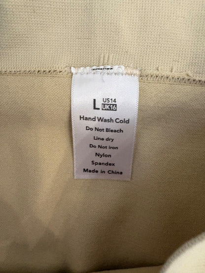 Franato Maternity Shapewear Seamless Pregnancy High Waist Shorts, Beige, Size L, Maternity L (12-14)