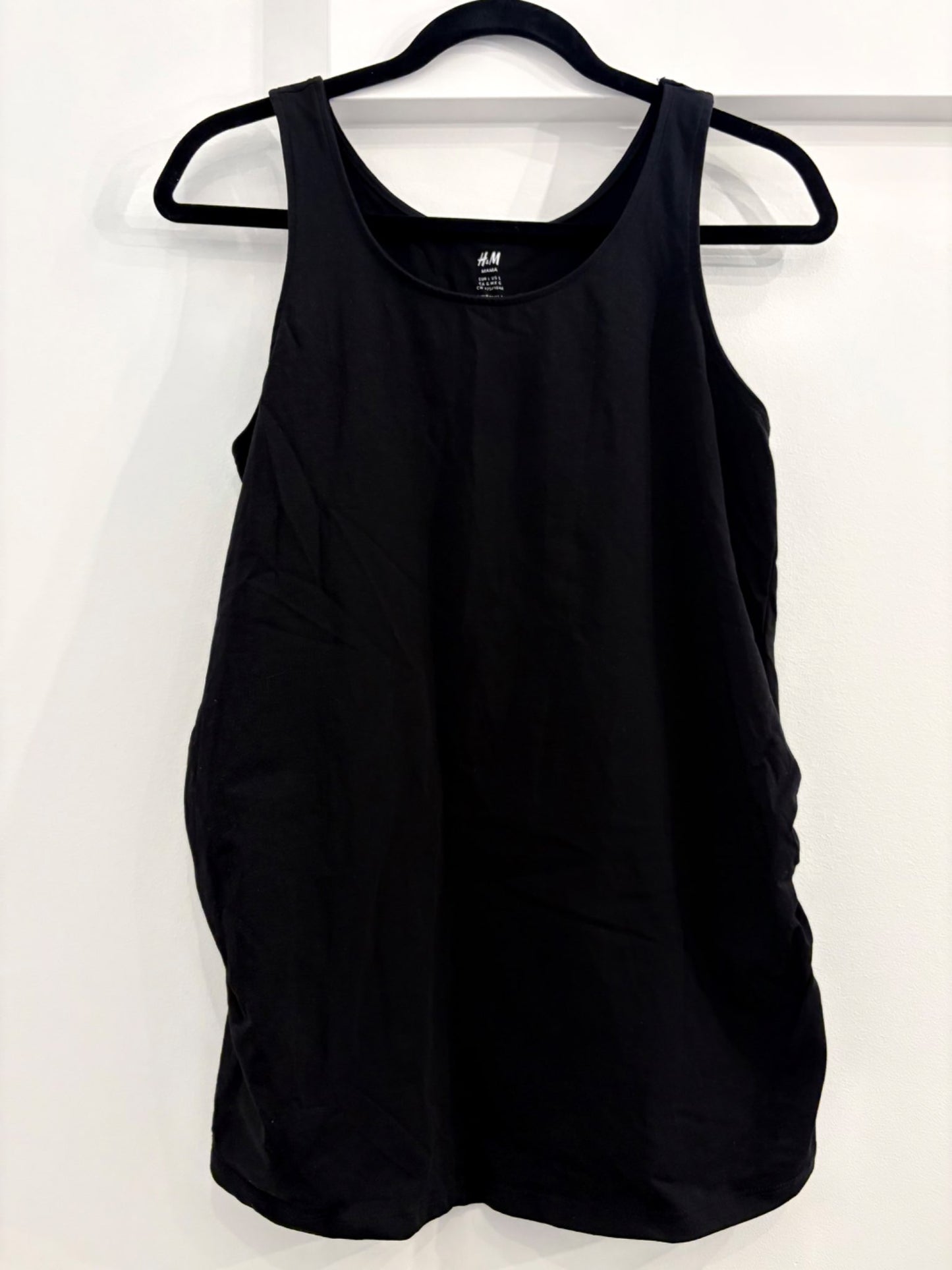 H&M MAMA Cotton Tank Top, Black, Size L, Maternity L (12-14)