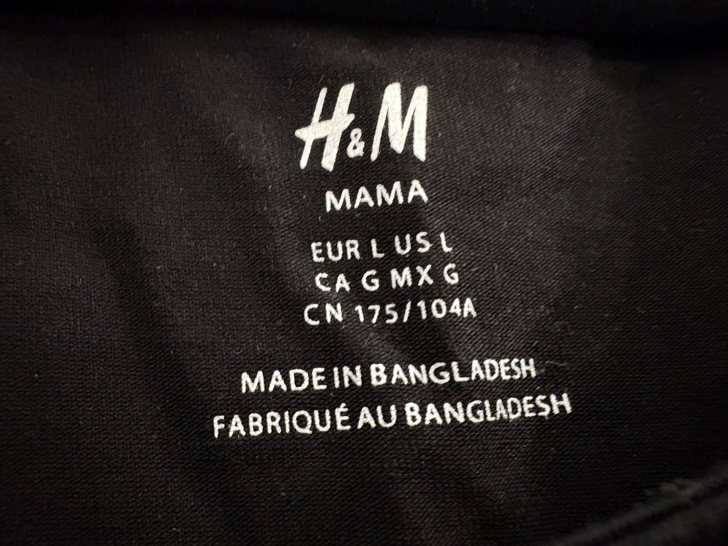 H&M MAMA Cotton Tank Top, Black, Size L, Maternity L (12-14)