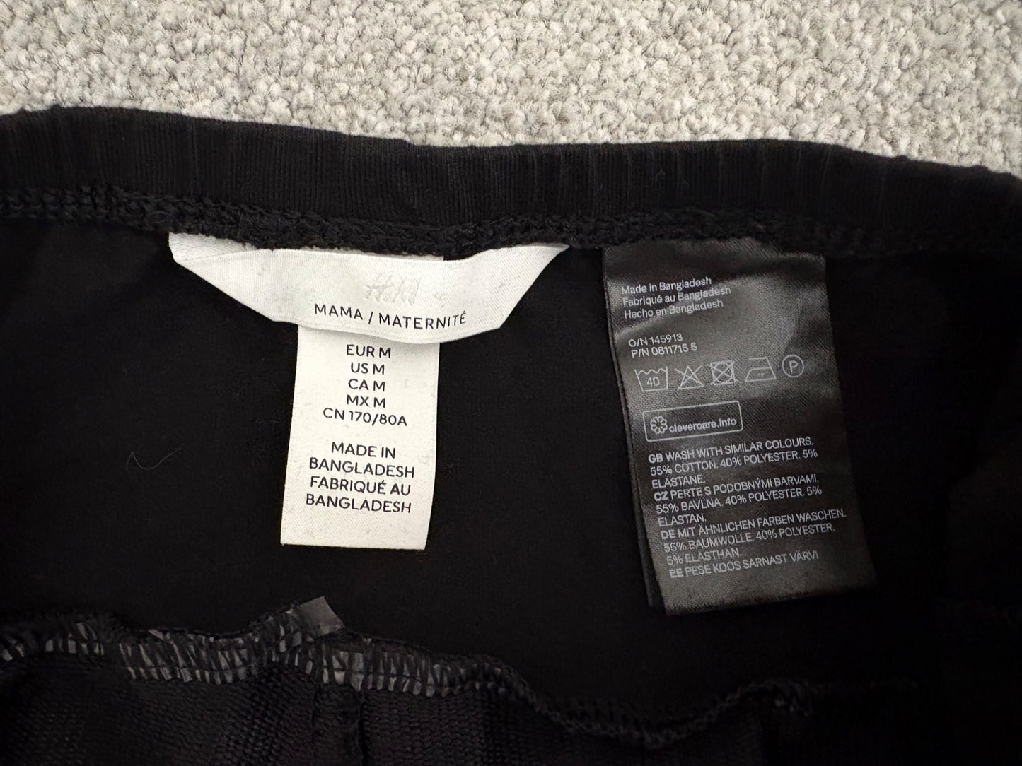 H&M MAMA Joggers, Black, Size M, Maternity M (8-10)