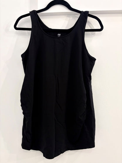 H&M MAMA Cotton Tank Top (B), Black, Size L, Maternity L (12-14)