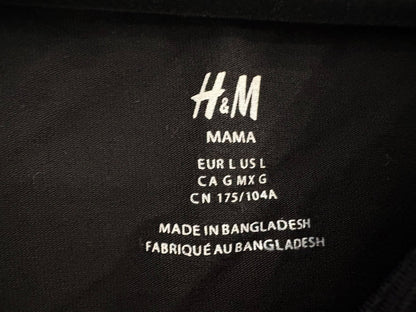 H&M MAMA Cotton Tank Top (B), Black, Size L, Maternity L (12-14)