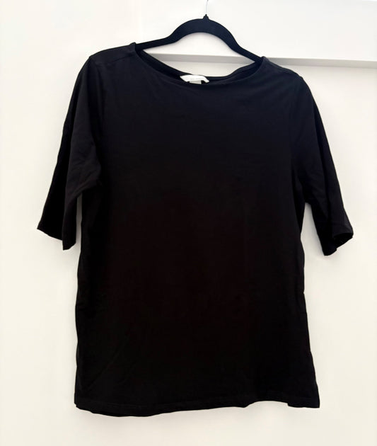 H&M MAMA Cotton Jersey Nursing Top, Black, Size M, Maternity M (8-10)