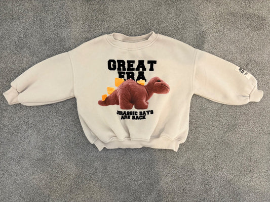 Zara Great Era Dinosaur Sweatshirt, Size 2 years, Kids 2T
