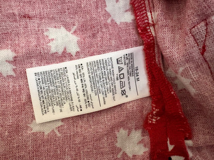 Old Navy Linen-Blend Shirt and Shorts Set, Red/White, Maple Leaf Print, 18-24 months, Kids 24 Month (18-24M)