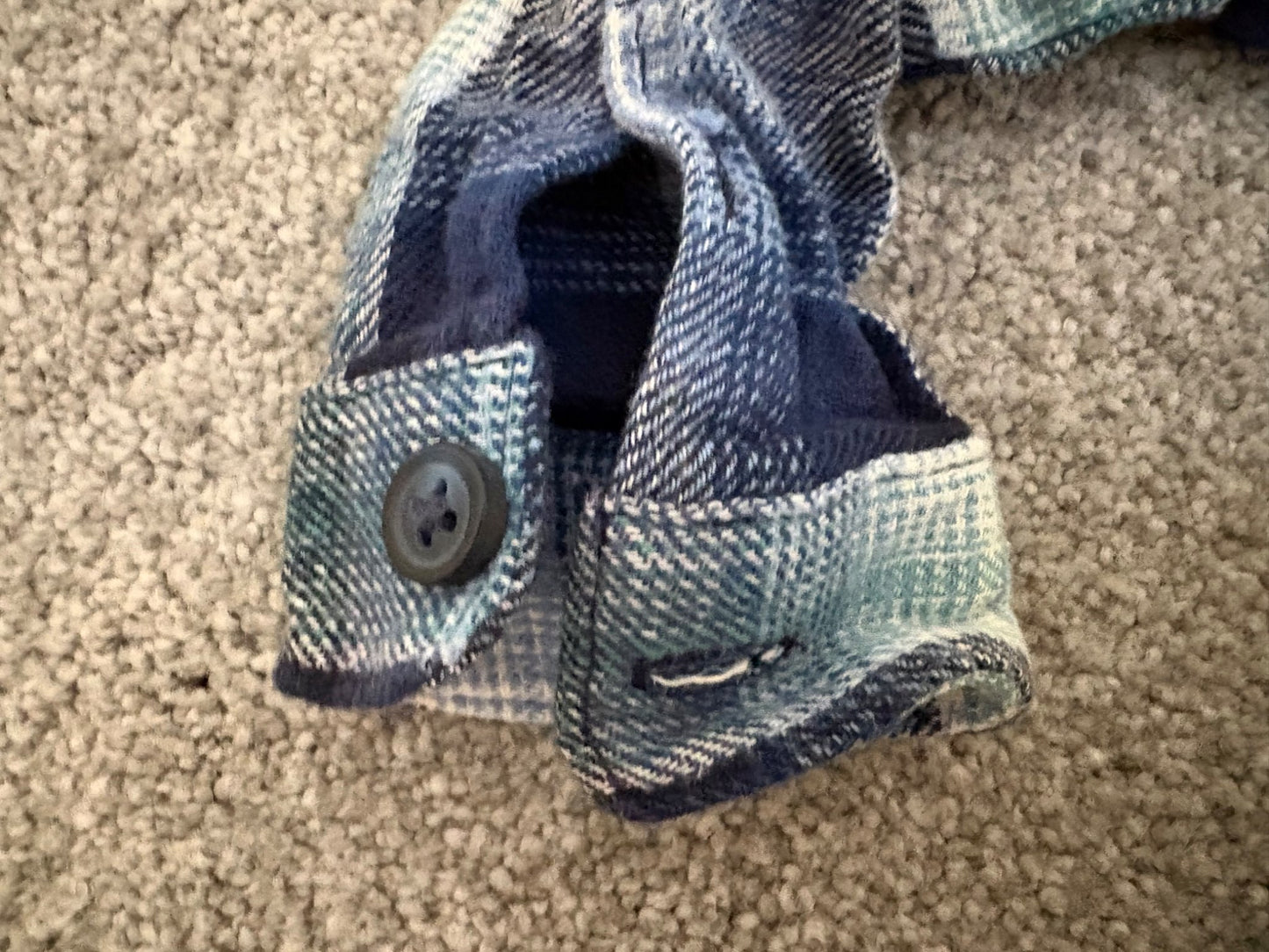 Old Navy Long-Sleeve Plaid Pocket Shirt, Blue Plaid, Size 18-24 months, Kids 24 Month (18-24M)