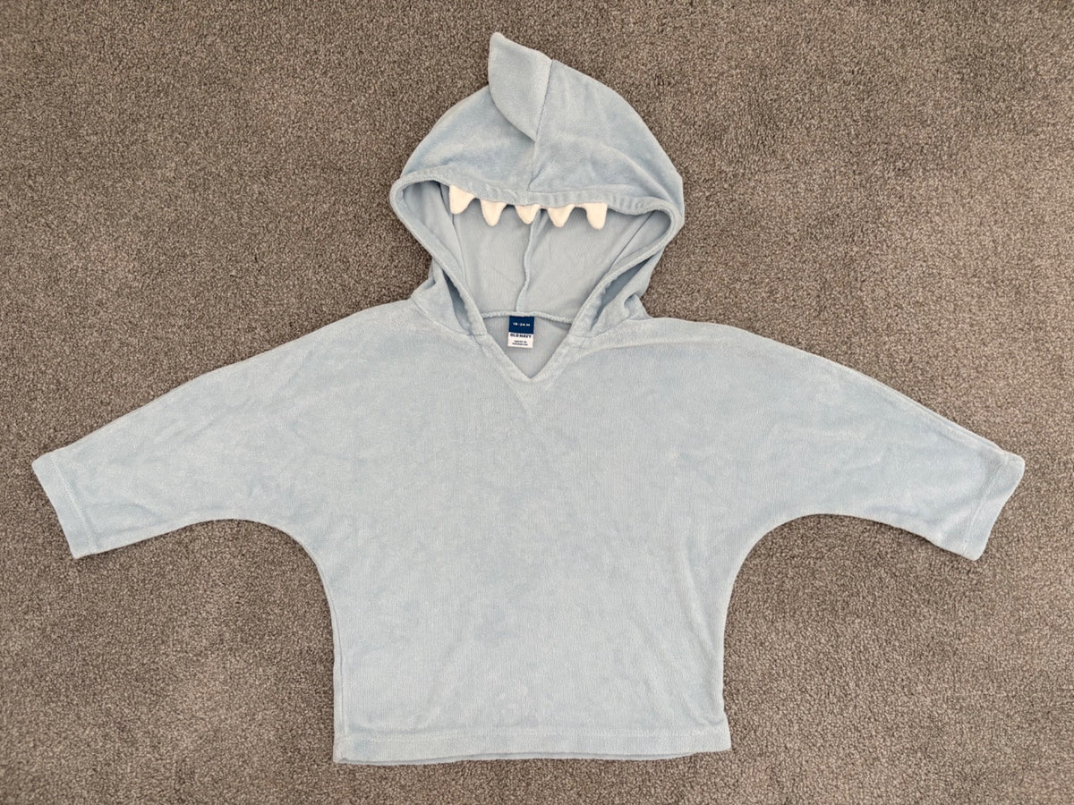 Old Navy Critter Swim Cover-Up Hoodie, Blue Shark, 18-24 months, Kids 24 Month (18-24M)