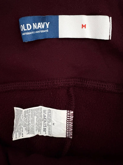 Old Navy Maternity Full Panel Fleece-Lined Leggings, Raisin Arizona, Size M, Maternity M (8-10)