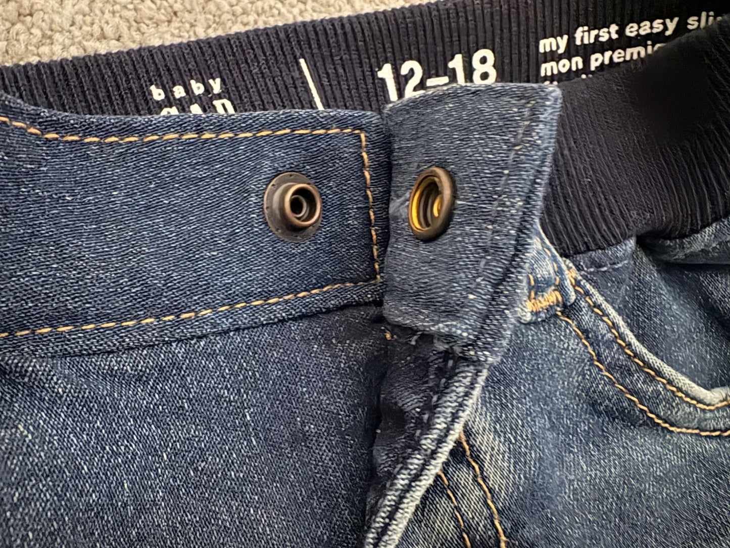 Baby Gap My First Jeans, Dark Wash, 12-18 months, Kids 18 Month (12-18M)