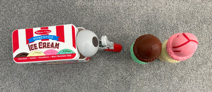 Melissa & Doug Scoop and Stack Ice Cream Cone Wooden Magnetic Pretend Play Food Set, Ages 3+