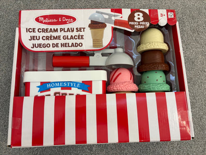 Melissa & Doug Scoop and Stack Ice Cream Cone Wooden Magnetic Pretend Play Food Set, Ages 3+
