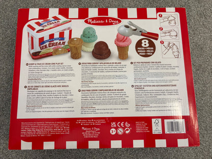 Melissa & Doug Scoop and Stack Ice Cream Cone Wooden Magnetic Pretend Play Food Set, Ages 3+