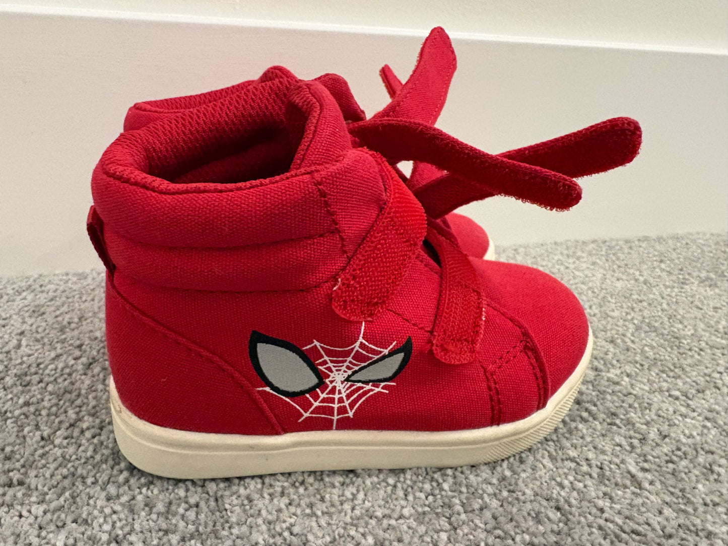 Baby Gap Marvel Spiderman High Top Sneakers, Red, Size 7, Shoes 7 (Walkers:12-24 mth)
