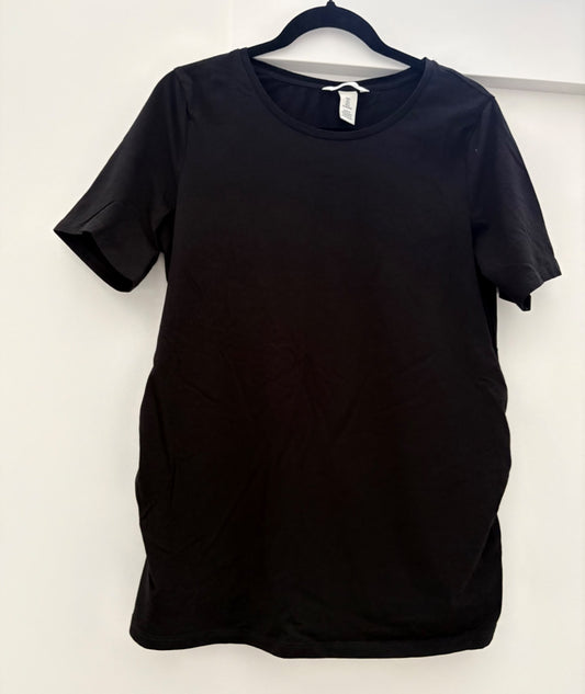 H&M MAMA Cotton T-shirt, Black, Size L, Maternity L (12-14)