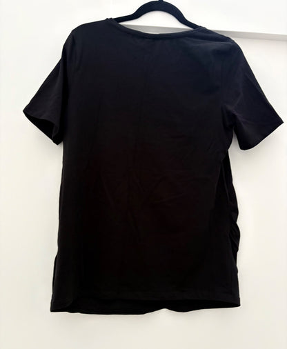H&M MAMA Cotton T-shirt, Black, Size L, Maternity L (12-14)
