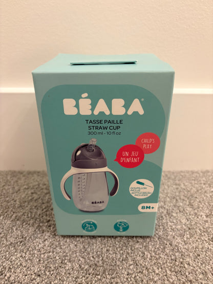 BEABA Straw Sippy Cup, Charcoal, 10 oz, 8mo+, New in Box, Sealed