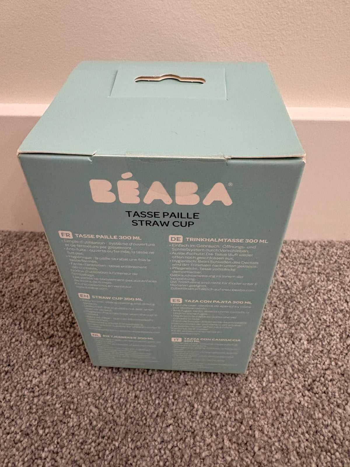 BEABA Straw Sippy Cup, Charcoal, 10 oz, 8mo+, New in Box, Sealed