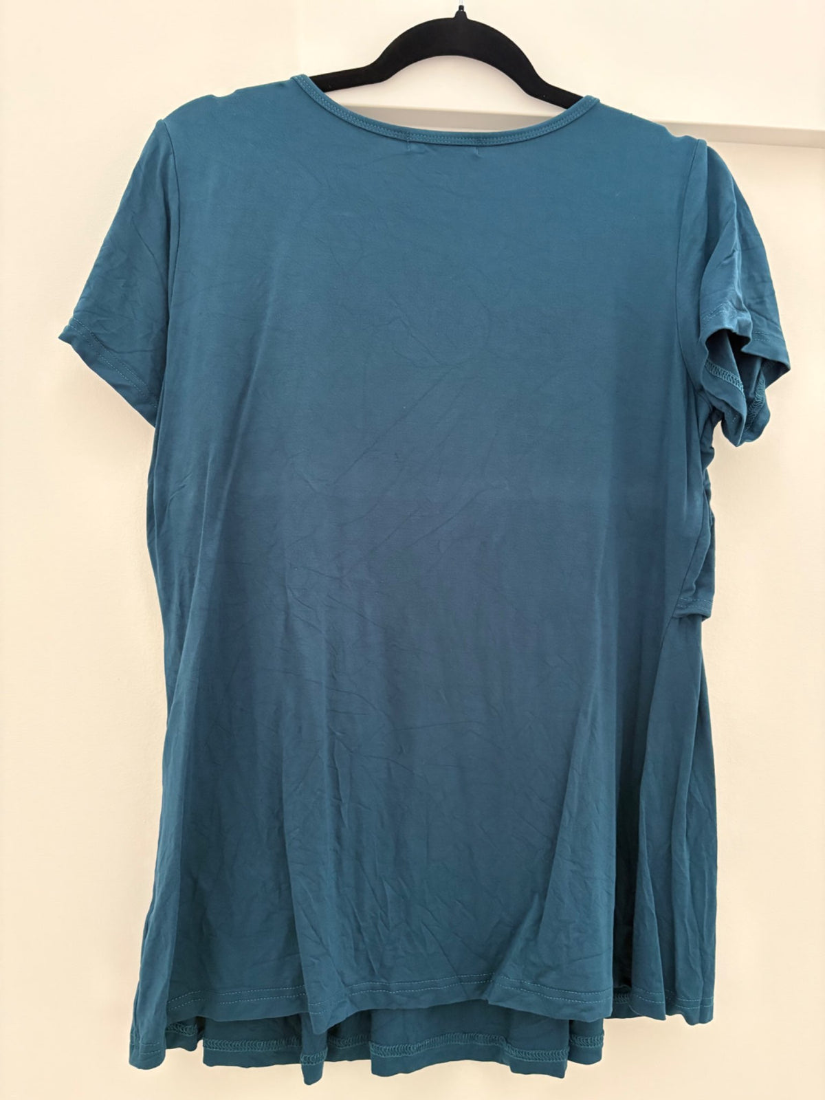 Bearsland Nursing Top Short-Sleeve Scoop Neck Shirt, Vivid Blue, Size L, Maternity L (12-14)