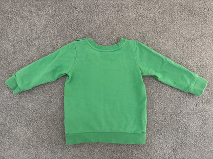 Seed Heritage Baby Boy's Chenille Elephant Appliqué Sweater, Green, 12-18 Months, Kids 18 Month (12-18M)