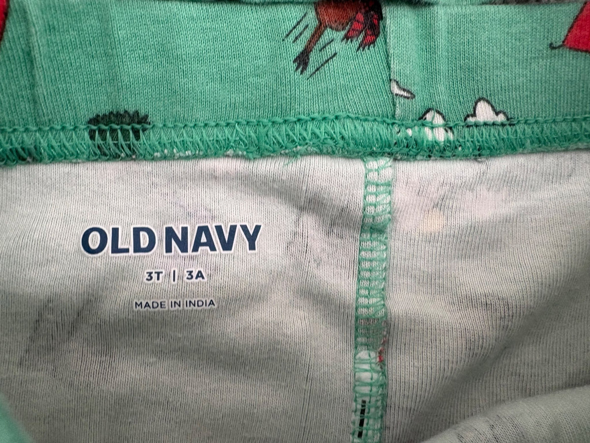 Old Navy Unisex Printed Green Adventures Snug-Fit Pajama Set for Toddler, 3T, Kids 3T