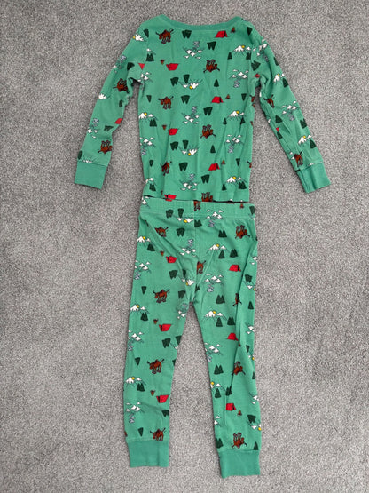 Old Navy Unisex Printed Green Adventures Snug-Fit Pajama Set for Toddler, 3T, Kids 3T