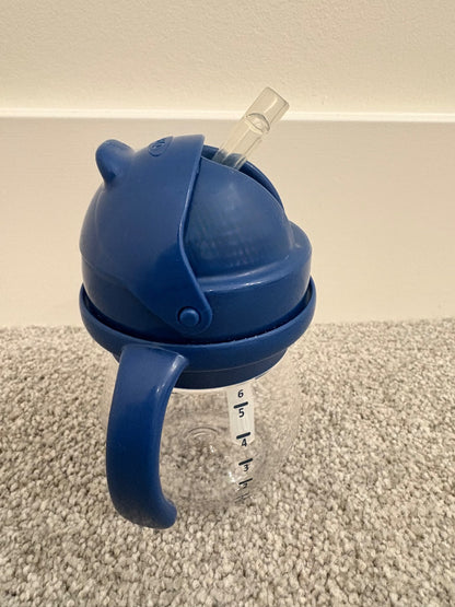Oxo Tot Transitions Straw Cup With Removable Handles, Blue, 6 Ounce