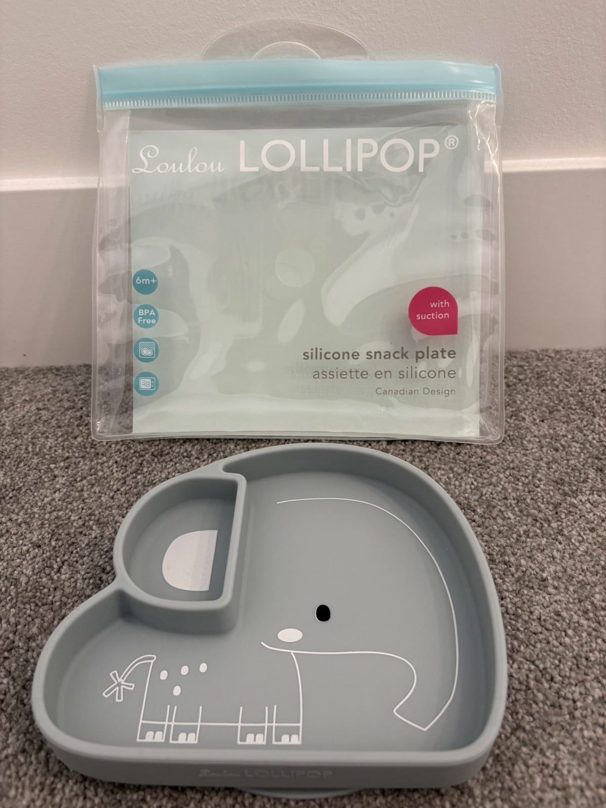 Loulou Lollipop Baby Suction Plate, Eddie Elephant