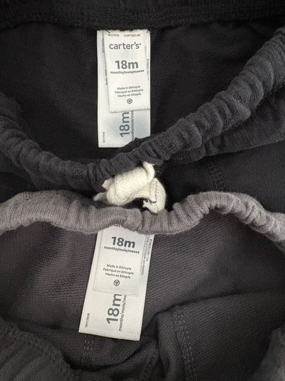 Carter’s 2-Pack French Terry Shorts, Grey & Black, 18 months, Kids 18 Month (12-18M)