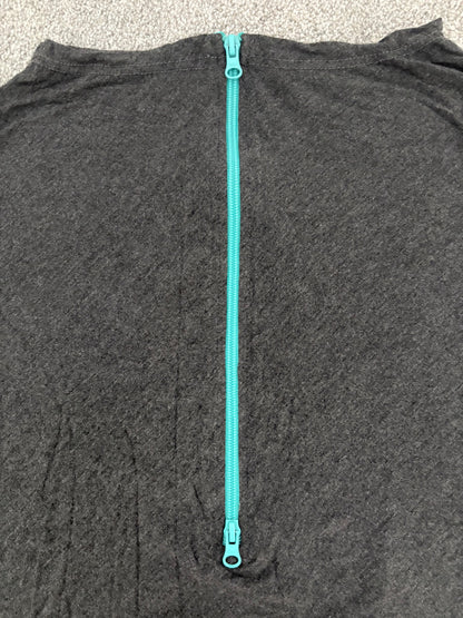 Baby Leaf Car Seat Cover, Grey with Teal Zipper
