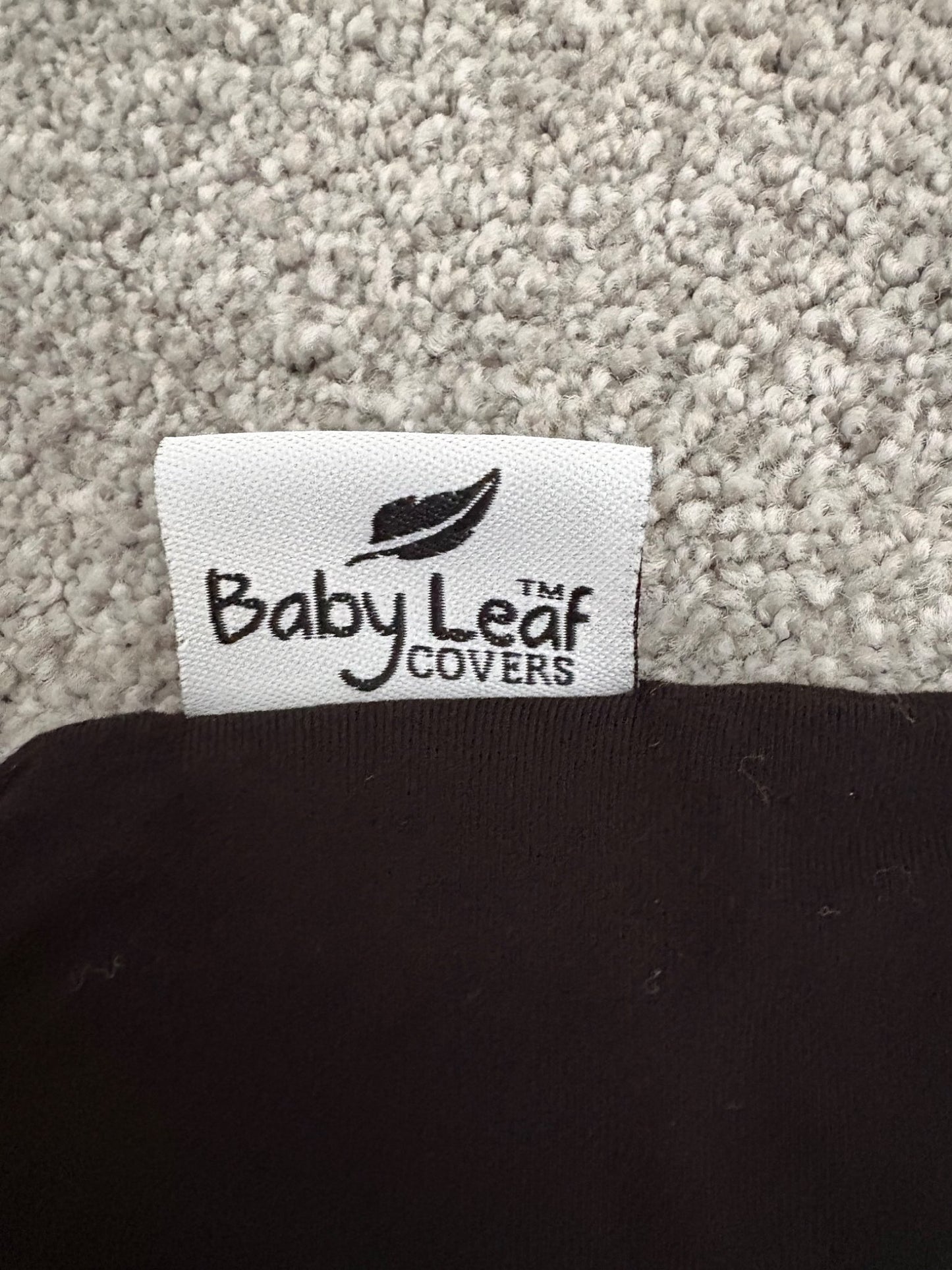 Baby Leaf Car Seat Cover, Black with Gold Zipper