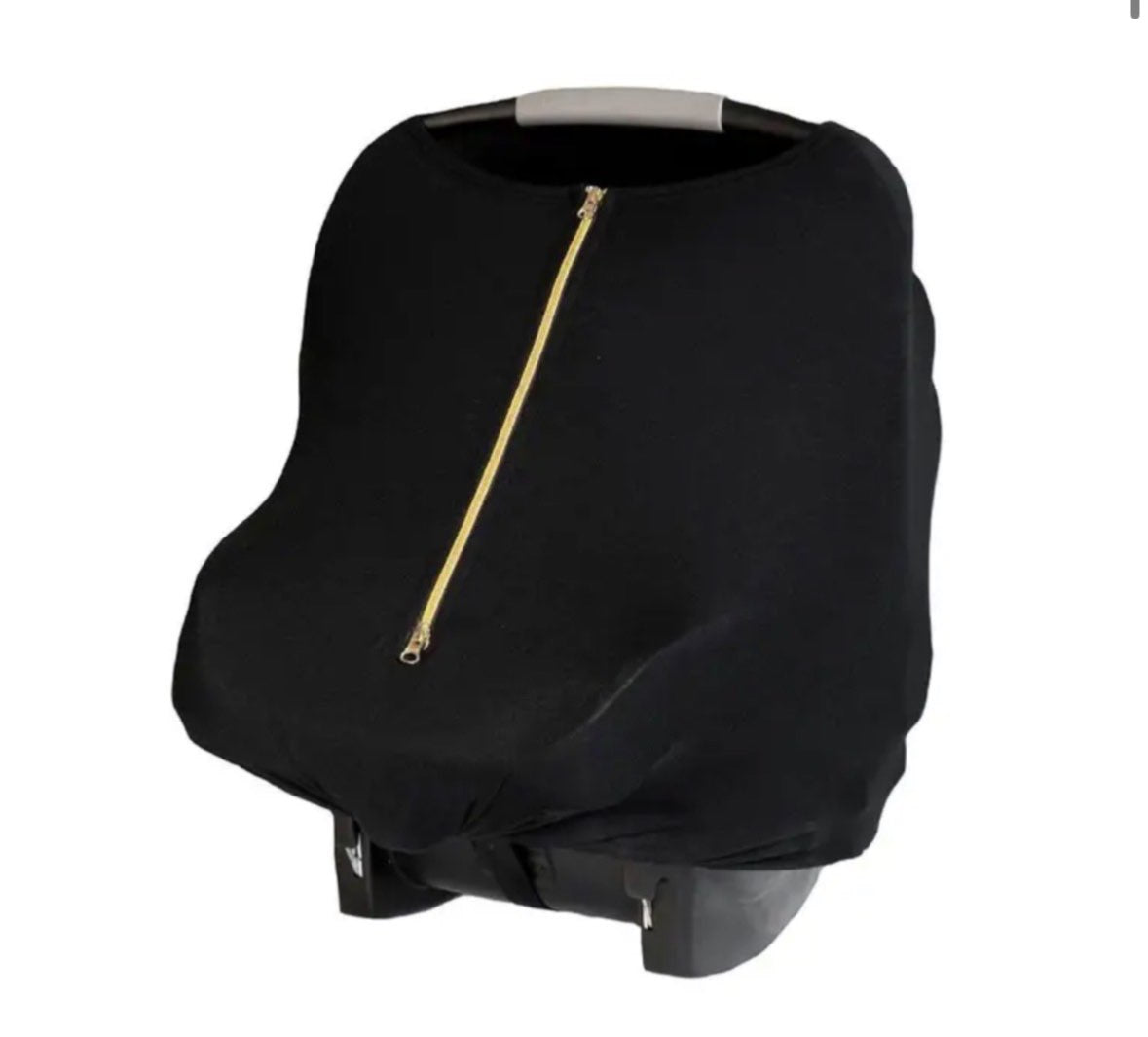 Baby Leaf Car Seat Cover, Black with Gold Zipper