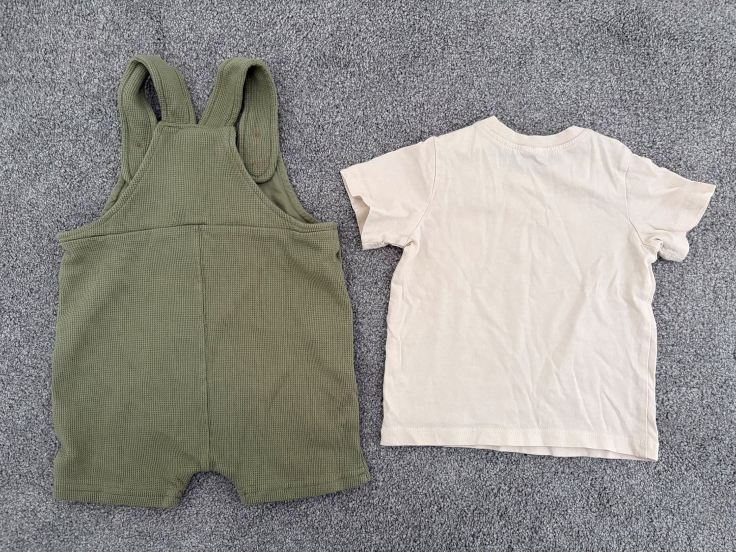 H&M 2 Piece Set, T-shirt and Overall shorts, 9 months, Kids 9 Month (6-9M)