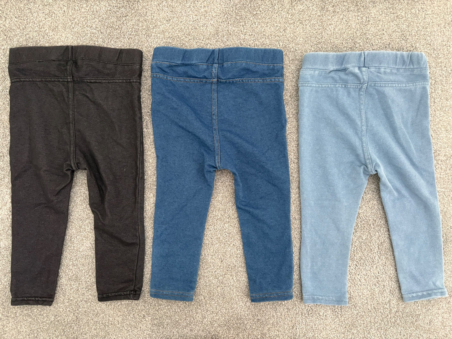 H&M 3-Pack Denim Jeggings, 9-12 months, Kids 12 Month (9-12M)