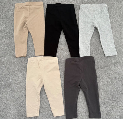 H&M 5-Pack Organic Cotton Jersey Leggings, 9-12 months, Kids 12 Month (9-12M)