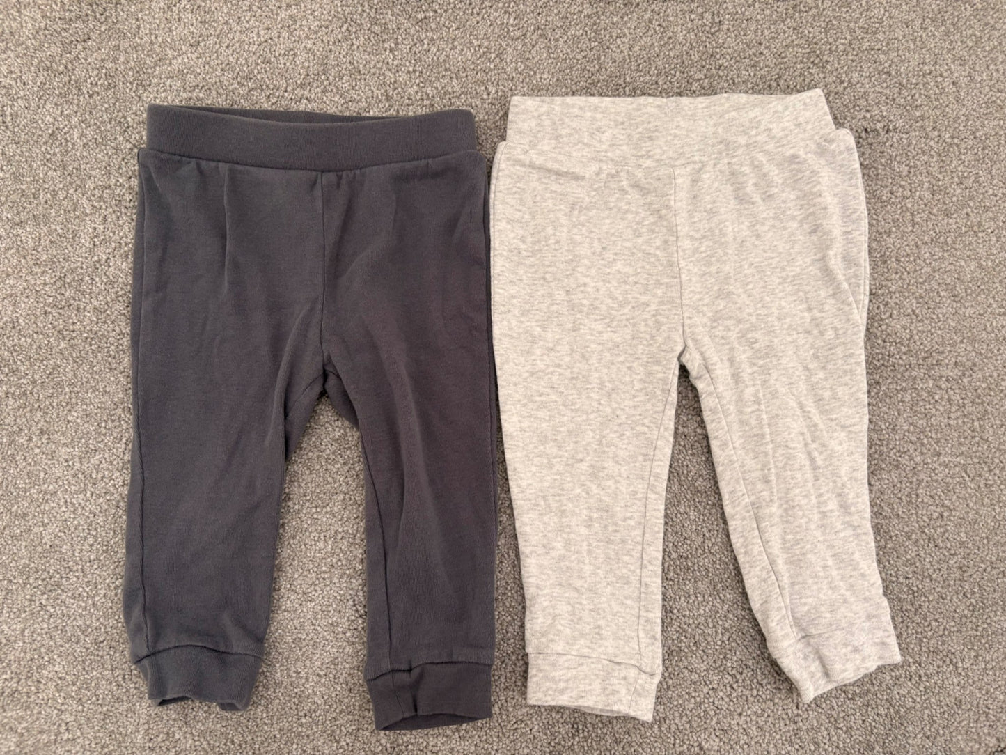 Old Navy 2 Pairs of Pants, Dark and Light Grey, 12-18 months , Kids 18 Month (12-18M)