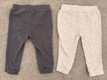Old Navy 2 Pairs of Pants, Dark and Light Grey, 12-18 months , Kids 18 Month (12-18M)