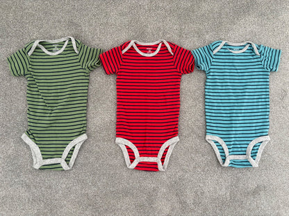 Carter’s 3-Pack Stripe Short-Sleeve Bodysuits, 12 months, Kids 12 Month (9-12M)