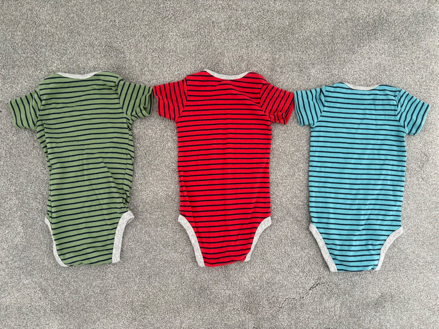 Carter’s 3-Pack Stripe Short-Sleeve Bodysuits, 12 months, Kids 12 Month (9-12M)