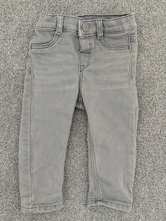 H&M Light Grey Slim Fit Jeans, 6-9 months, Kids 9 Month (6-9M)