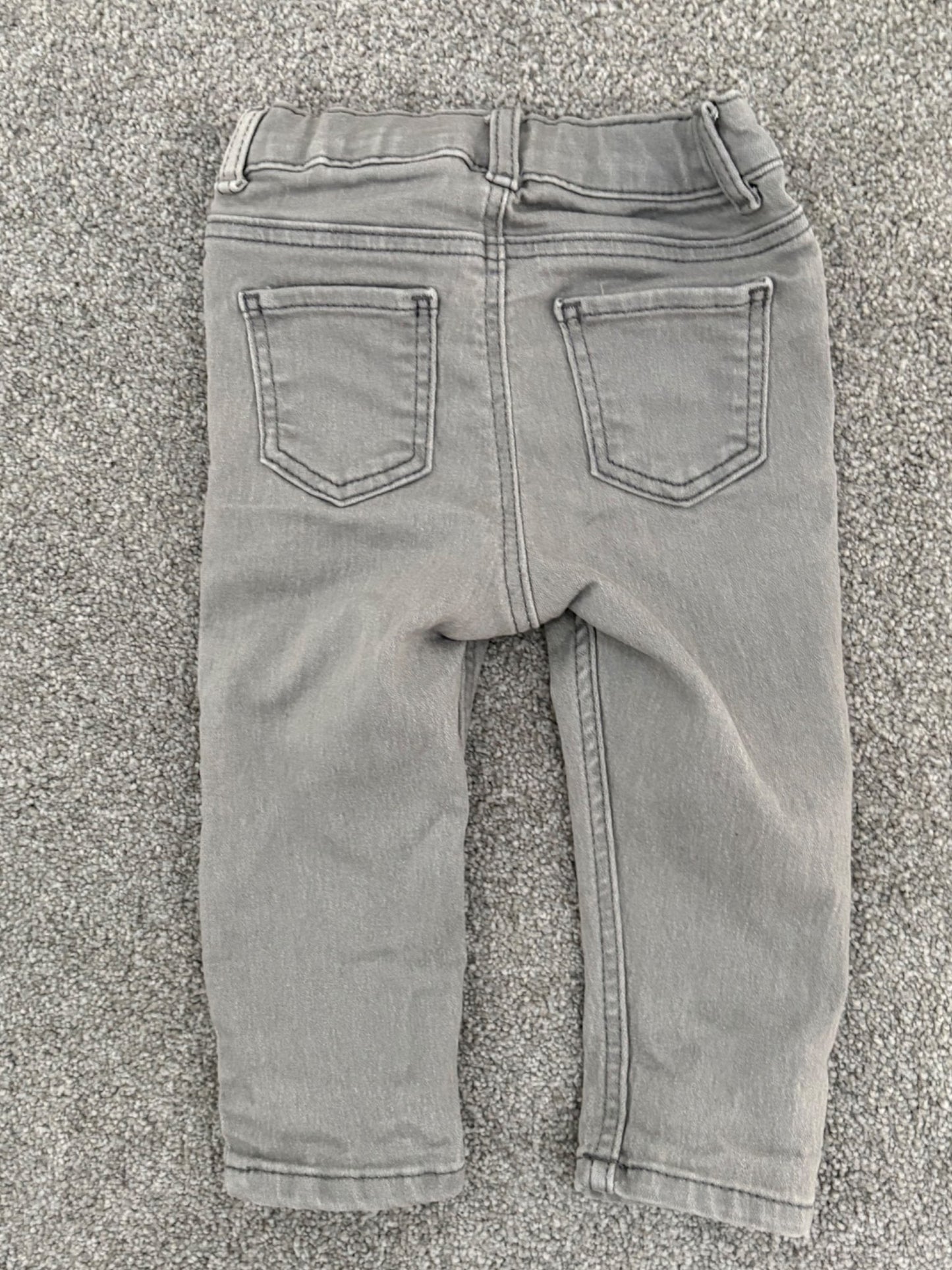 H&M Light Grey Slim Fit Jeans, 6-9 months, Kids 9 Month (6-9M)