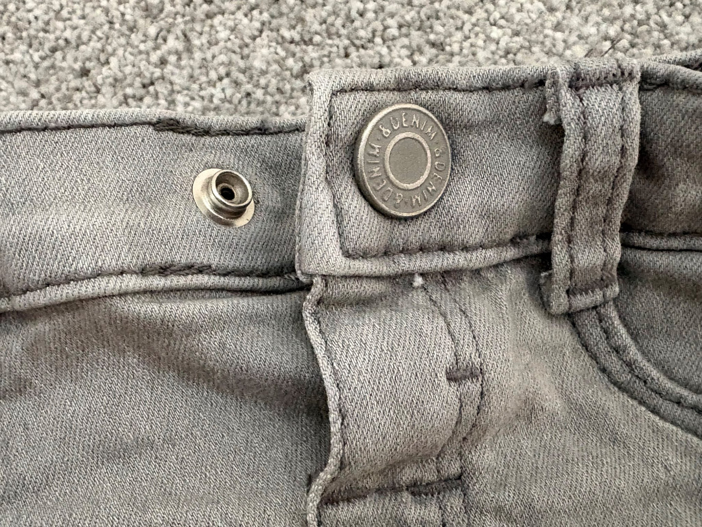 H&M Light Grey Slim Fit Jeans, 6-9 months, Kids 9 Month (6-9M)