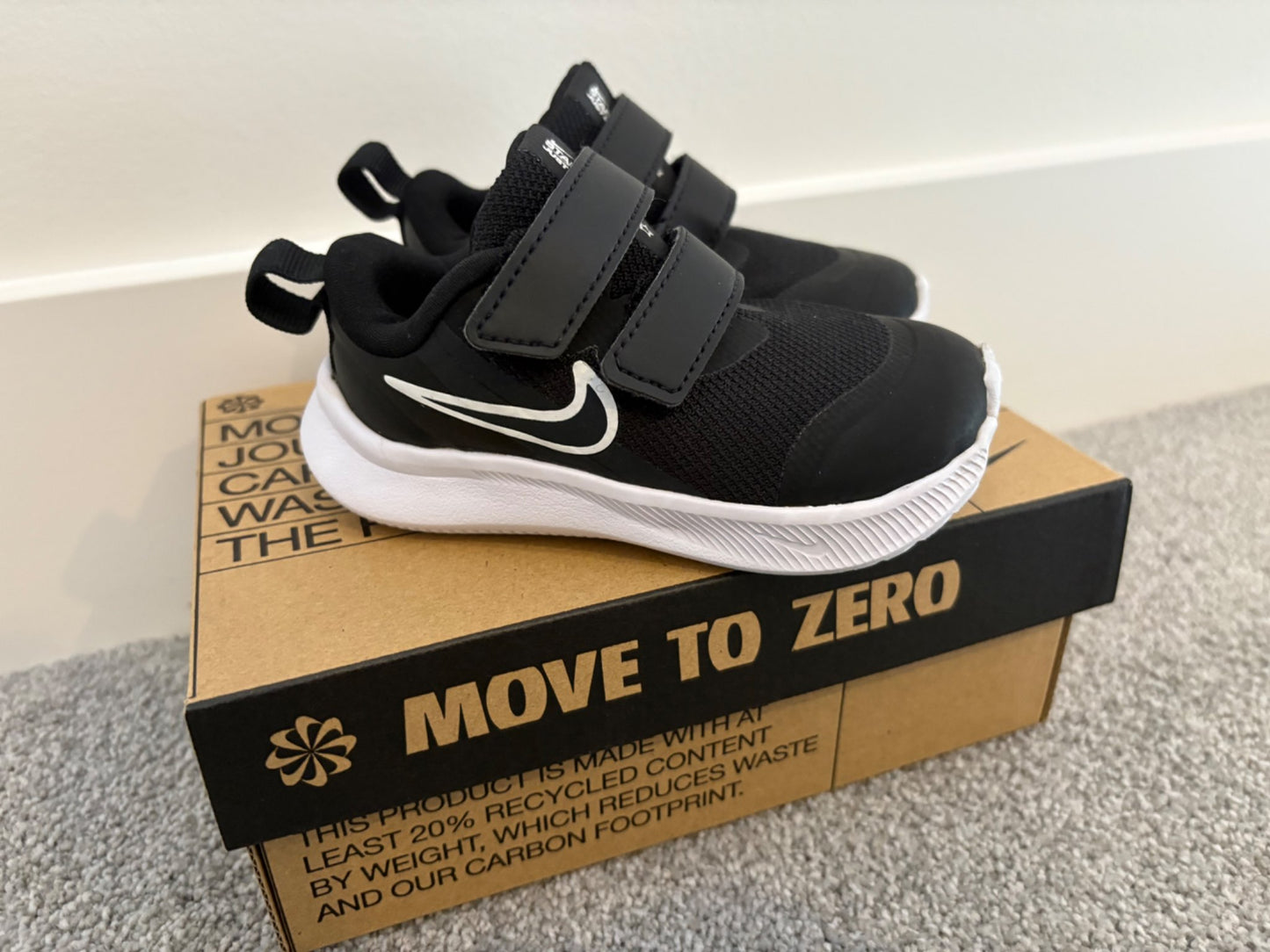 Nike Star Runner 3 (TDV), Black, Velcro, Size 5c, Box included, Shoes 5 (Walkers:12-24 mth)