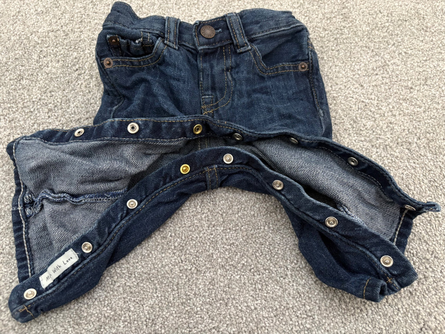 Baby Gap My First Jeans, Dark Wash, 6-12 months, Kids 12 Month (9-12M)