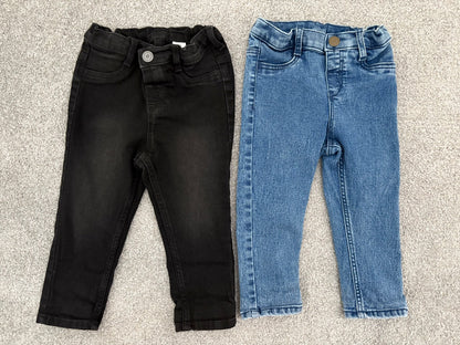 H&M 2-Pack Jeans, Blue/Black, 12-18 months, Kids 18 Month (12-18M)
