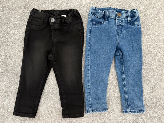 H&M 2-Pack Jeans, Blue/Black, 12-18 months, Kids 18 Month (12-18M)