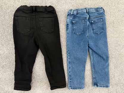 H&M 2-Pack Jeans, Blue/Black, 12-18 months, Kids 18 Month (12-18M)