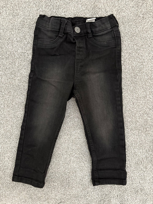 H&M Black Denim Jeans, 12-18 months, Kids 18 Month (12-18M)