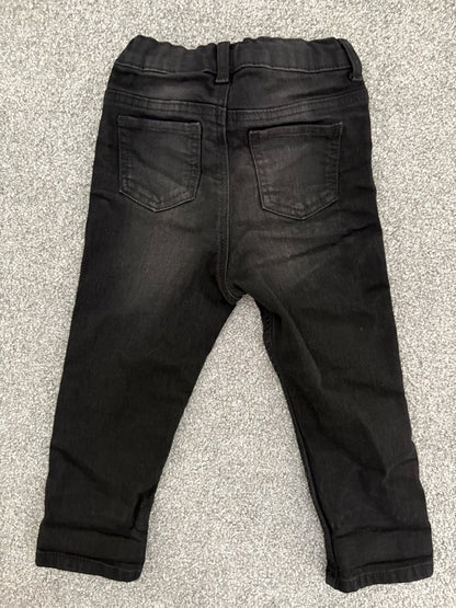 H&M Black Denim Jeans, 12-18 months, Kids 18 Month (12-18M)